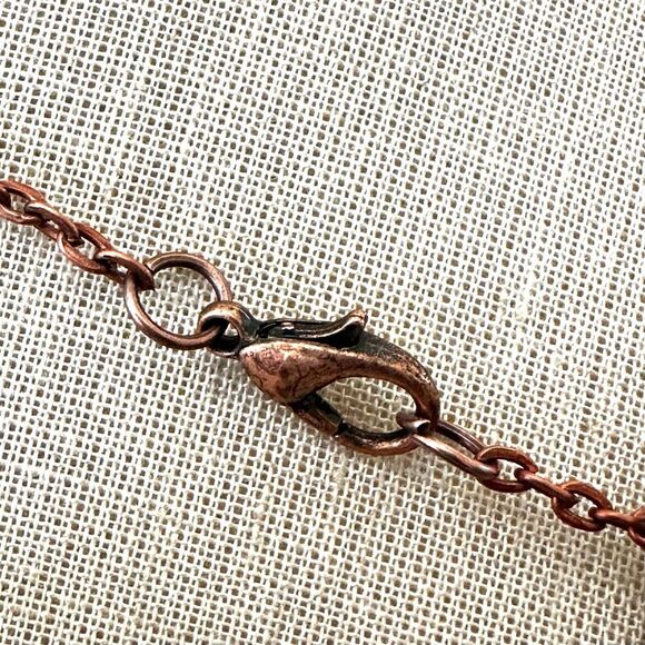 Handmade Copper-Tone Feather Necklace - Picture 6 of 6